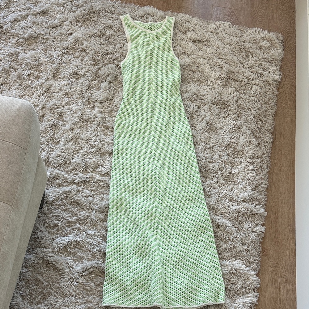 Sleeveless Knit Maxi Dress in Light Green